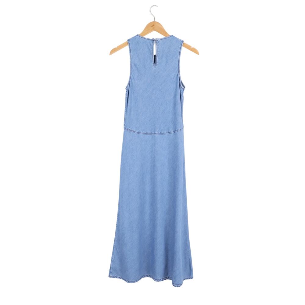 Madewell Seamed Maxi Dress in Airy Denim Clean Soft Sky Blue Size 00 NWT - Picture 6 of 8